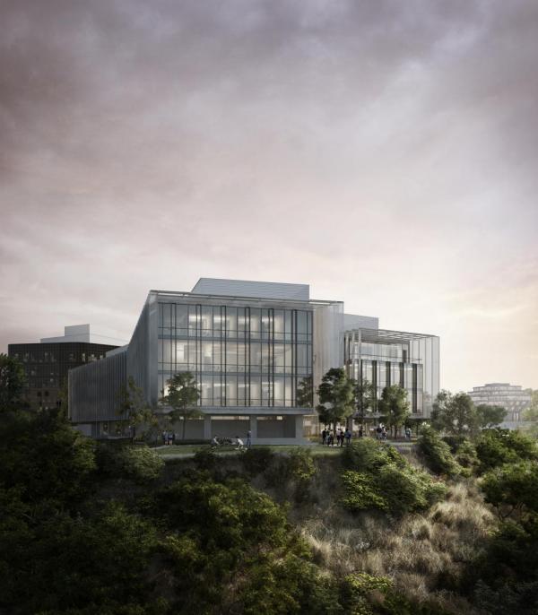 Franklin Antonio Hall view from canyon rendition
